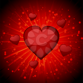 Royalty Free Clipart Image of a Background of Hearts